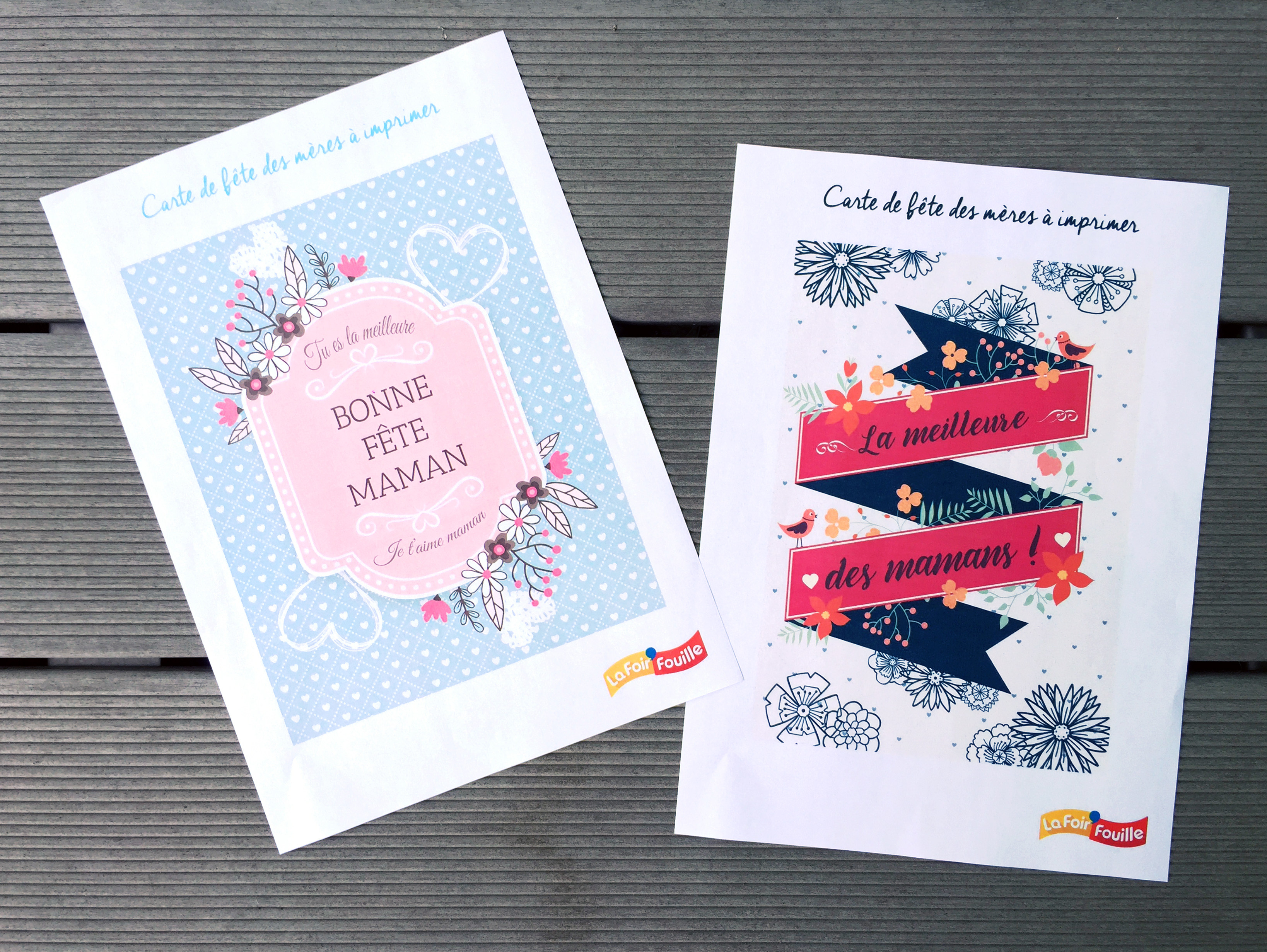 Des cartes de fête des mères à imprimer - DIY - Blog La Foir'Fouille